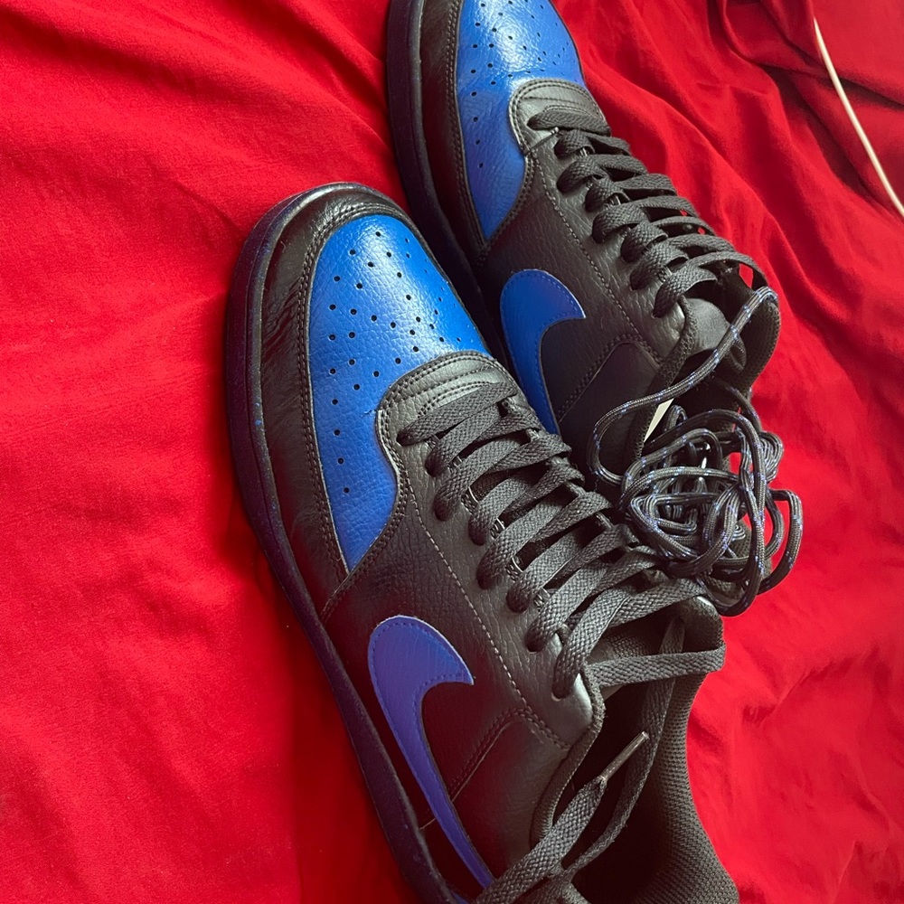 Custom Nike Triple Black Court Vision Low. Mens 10.5